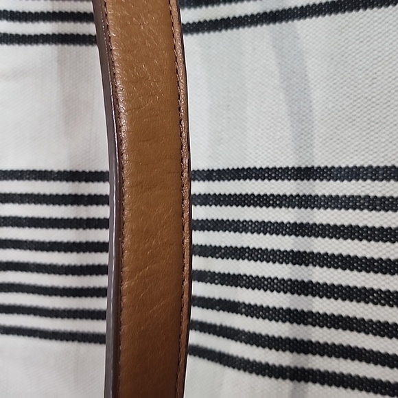 Fossil Maya hobo canvass cow hide leater trim bag - Picture 7 of 9